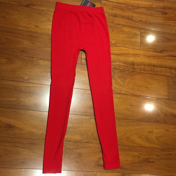 NWT MeMoi Fashion Leggings Pleated Front Red Size S/M - Picture 7 of 13